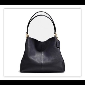 Coach Phoebe black leather shoulder bag